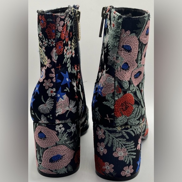 Indigo Rd Floral Embroidered Block Heel Ankle Boots Bootie Boho – Women's 7 - Picture 4 of 7